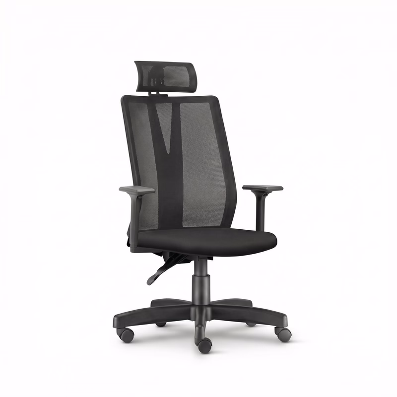 Cadeira Presidente Ergonômica Addit (NR17) – Tela + Apoio de Cabeça